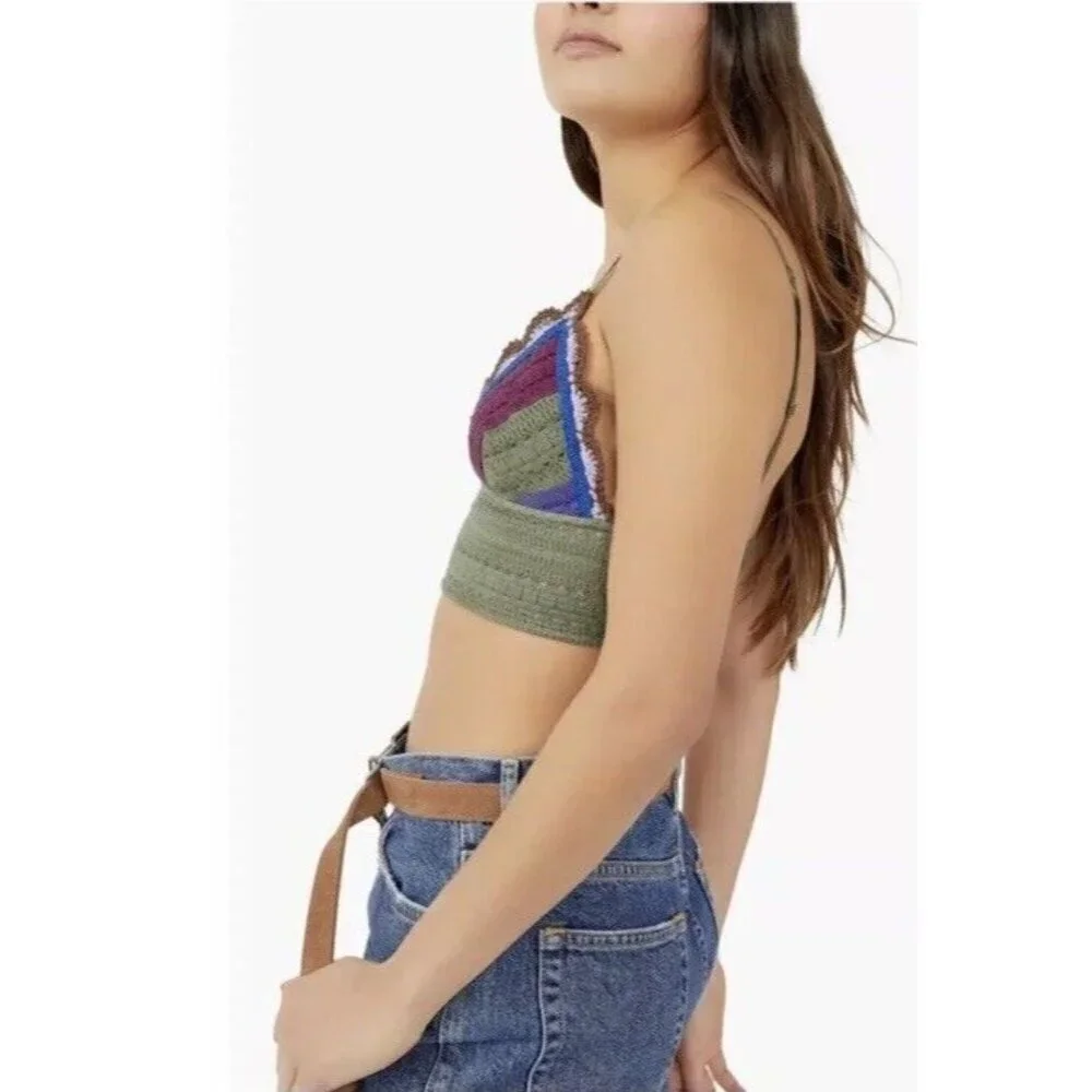 Free People Intimately Another‎ Weekend Bralette Crochet Knit Tank Bra NEW sz M